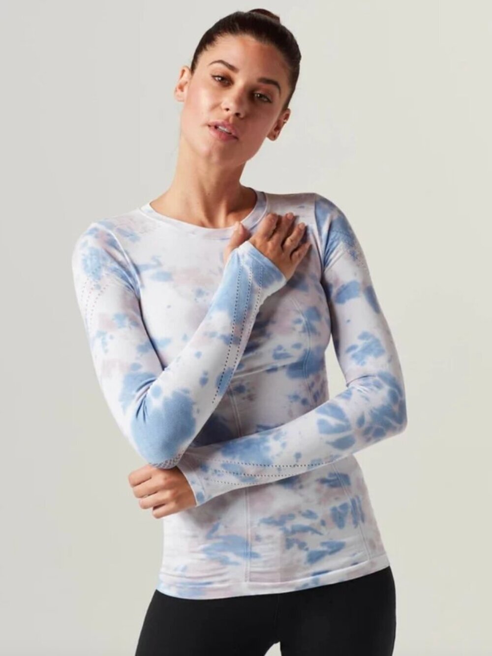 Blanc Noir Magnetic Top Mojave Dawn Wash Tie-Dye Blue Pink Size Large